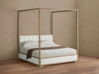 Lit à baldaquin en bois massif de luxe moderne, design Darien Channel, pour chambre principale, mobilier d'hôtel