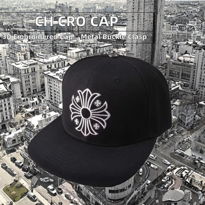 Topi Baseball Hip-Hop Bordir CH Cro Trend Baru untuk Pria, Pelindung Matahari dengan Huruf untuk Perjalanan, Bahan Umum, Pinggiran Melengkung - Product Image 2