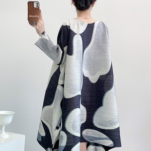 Robe plissée en polyester Miyake Miyake pour adulte, classique, à volants en forme de nuage, à manches longues, grande taille, pour <span class=keywords><strong>femme</strong></span>, coupe ample et élégante - Product Image 3