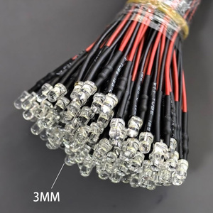 핫 세일 3mm 5mm 사전 유선 LED 고속 점멸 DC3-6V 12V 24V 220V 투명 렌즈 발광 다이오드 - Product Image 3