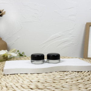 Mini CR tapa tarro de vidrio negro redondo a prueba de niños tapa resistente a los niños tarro de vidrio - Product Image 1