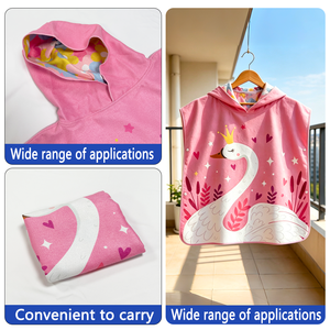 Serviette <span class=keywords><strong>de</strong></span> <span class=keywords><strong>bain</strong></span> à capuche pour enfants avec logo personnalisé, peignoir pour enfants, <span class=keywords><strong>poncho</strong></span> <span class=keywords><strong>de</strong></span> plage et <span class=keywords><strong>de</strong></span> surf - Product Image 3