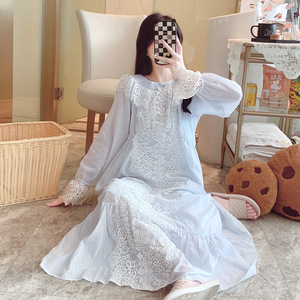 Primavera y otoño de las mujeres Princess Loungewear Court Style Sweet Lovely Pijamas Usable para el verano - Product Image 2