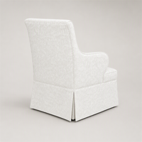 Fauteuil d'appoint moderne à dossier haut et jupe décorative, en tissu jacquard ivoire, pour salon, chambre, hôtel, salle de séjour, OEM/ODM