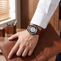 Montre mécanique automatique de luxe pour homme SN8026, boîtier en acier inoxydable 316L, bracelet en cuir, verre saphir, résistance à l'eau 30m