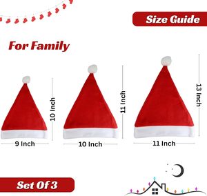 Chapeau de Noël classique rouge style Père Noël, accessoire de décoration pour fête de Noël, chapeau de Noël en peluche haut de gamme - Product Image 5