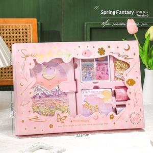 Set Regalo di Quaderni Commemorativi di Viaggio di Alto Valore in Stile Cartone Animato con Adesivi Creativi Dorati, Regalo <span class=keywords><strong>per</strong></span> Ragazze - Product Image 1