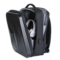 Sac à dos d'ordinateur portable de luxe populaire en cuir ABS, portable, pour voyage d'affaires, étanche, pour hommes, avec port USB