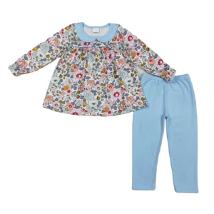 Ensemble 2 pièces pour bébé fille : Tunique florale décontractée en coton et élasthanne respirant et legging – Collection Printemps-Automne – Vente en gros - Product Image 1