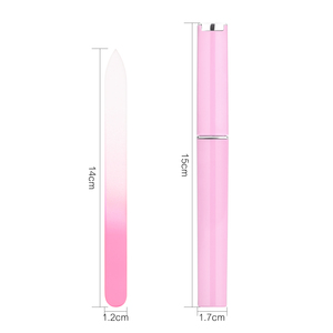 1PC Double Sided Straight Pattern Glass Nail <b>File</b> with Protective <b>Case</b> Reusable Manicure Beauty Tool Gift for Women Salon - Product Image 2