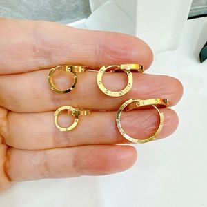 Xinfly Luxury 18K <b>Gold</b> <b>Huggie</b> Earrings <b>Solid</b> Pure Classic Style Fashionable Bridal Engagement Wedding Jewelry for Women Ladies - Product Image 1