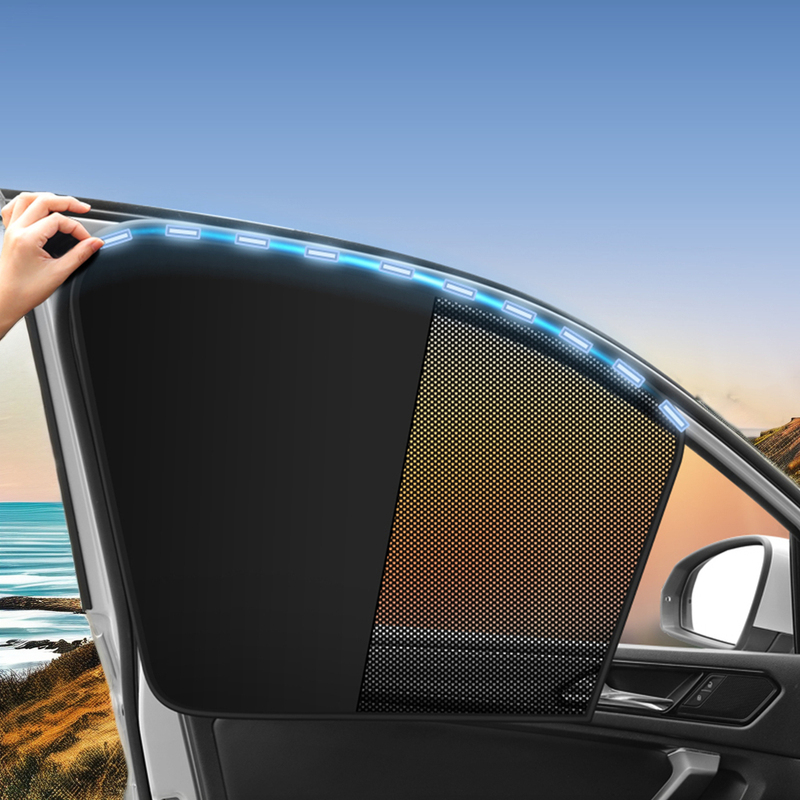 CHONGTENG Black Magnetic Car Sunshade with