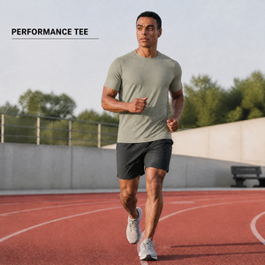 T-shirt d'entraînement à séchage rapide pour homme, manches courtes, col rond, coupe classique, jersey de coton respirant, pour la course à pied et le fitness - Product Image 2