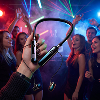 Headphone Nirkabel Qualcomm BT Terbaru dengan Indikator LED, Headset Silent Disco Pintar untuk Menari di Lapangan