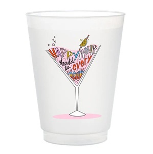 Tazas esmeriladas inastillables de 16oz, tazas de boda personalizadas impresas, tazas esmeriladas reutilizables para fiestas, La Hora Feliz debe ser cada hora - Product Image 1