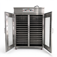 Mesin Pengering Makanan 2 Pintu 50 Loyang Kontrol Ganda Suhu Independen Oven Pengering Buah Daging Multi-Lapisan
