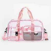Sac de sport transparent grande capacité approuvé pour les stades, avec sangle réglable, sac de voyage bandoulière transparent, sac à dos