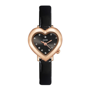 Reloj de Cuarzo Creativo para Mujer, con Forma de Corazón, Estilo Estudiantil, de Cuero, Resistente al Agua - Product Image 3