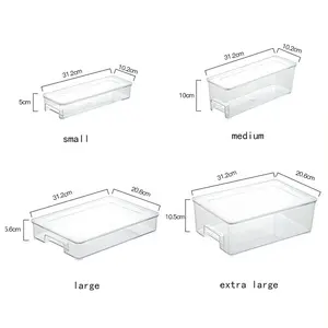 Organizador de cocina transparente, nevera, caja de almacenamiento de alimentos