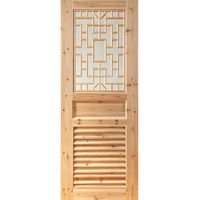 Porte intérieure en bois massif de style campagnard avec grille en bois rétro, décoration de style cottage