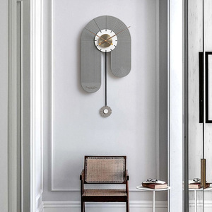 Dynamic Swing Wall <b>Clock</b> Gray Irregular Shape Silent <b>Battery</b> Powered Home Decor Art Piece - Product Image 1