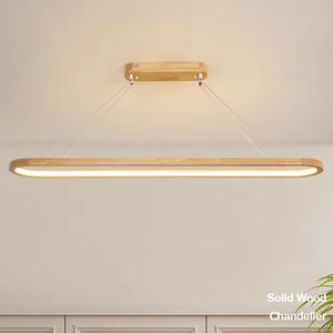 Lustre de style bûche ménage en bois longue bande lumière bureau lampes créatives et lanternes lustre de peinture en aérosol de fer - Product Image 4