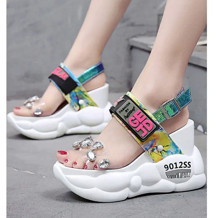 Sandalias de plataforma alta para mujer, ligeras, a la moda, venta al por mayor