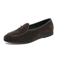 Chaussures habillées pour hommes, style Derby, Oxford, mocassins, basses, à enfiler, en microfibre, faux daim, cuir nubuck, pour affaires