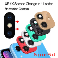 Couvercle d'objectif de caméra en verre trempé en métal, anneau de protection pour Iphone Xr X 11 13 Pro Max, film de protection d'objectif
