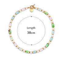 Collier en pierres naturelles colorées de conception originale, perles d'eau douce, mélange de pierres précieuses, fermoir OT, bijoux bohèmes personnalisés