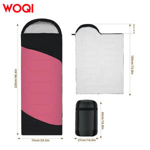 Sac de couchage rectangulaire Woqi en nylon rose, coupe-vent, respirant, style enveloppe, pour adultes, camping hivernal, randonnée, voyage - Product Image 3