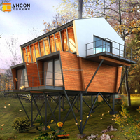 Villa préfabriquée entièrement meublée en structure acier, maison modulaire à ossature légère, maison préfabriquée décorée, kit 3 chambres 2 salles de bain