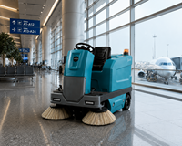 Balayeuse de sol industrielle électrique anti-basculement GIYO S1400, stable, 332 kg, pour parking