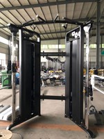 Máquina de Gimnasio Multifuncional Todo en Uno, Power Rack con Smith de Acero y Entrenador de Cable Cruzado, Entrenador de Cable con Peso Integrado