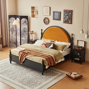 <span class=keywords><strong>Lit</strong></span> double vintage français moderne et simple, <span class=keywords><strong>tête</strong></span> <span class=keywords><strong>de</strong></span> <span class=keywords><strong>lit</strong></span> ronde, style américain, luxe léger, pour chambre principale, couleur cerise noire, <span class=keywords><strong>lit</strong></span> <span class=keywords><strong>de</strong></span> princesse - Product Image 5
