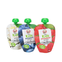 Sac d'emballage de yaourt en purée de jus en plastique personnalisé Doypack sac d'emballage de liquide alimentaire pour aliments pour bébés 500ml pochette à bec à fond plat blanc