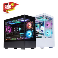 Lovingcool Châssis de bureau Micro ATX RGB de haute qualité Panneau en verre trempé Boîtier PC tour moyenne Armoire CPU Châssis de jeu en stock
