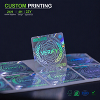 Étiquettes carrées holographiques personnalisées en PET avec ensemble de grilles et de lignes de séparation pour les lignes de cartonnage, service d'impression OEM