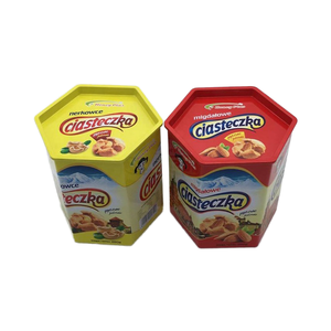 Chuyên nghiệp tùy chỉnh bánh mooncake & Kẹo sô cô la bao bì dễ thương hình lục giác & tinplate Cookie hộp thiếc công nghiệp sử dụng-thực phẩm - Product Image 4