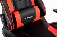 VANBOW Chaise de jeu ergonomique à base en métal détachable à haute charge et extensible Sillas Games Noir + Rouge pour ordinateur de bureau à domicile