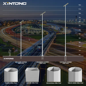 街路灯ポール XINTONG ソーラーLED亜鉛メッキランプポール カスタムメイド屋外ダブルシングルアーム価格 亜鉛メッキ街路灯ポール - Product Image 1