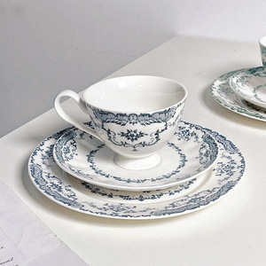 In Stock French Retro Rose Porcelain <b>Cup</b> <b>Saucer</b> Set Eco-Friendly Modern Design for Afternoon Tea Coffee Dessert Gift JADE Brand - Product Image 4