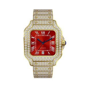 Nuevo Reloj de Lujo con Estilo Hip Hop, Caja Cuadrada con Incrustaciones de Diamantes, Números Romanos, Moissanita, Automático, Color D, VVS, Pasa el Test de Diamantes - Product Image 5