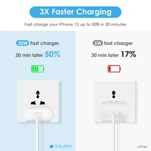 Free Sample Usb A Wall Charger For Iphone For Fast Charger Wholesale For Apple Iphone Charger 20 Watt