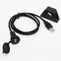 Bochara-Panel de montaje empotrado USB3.0 USB2.0 macho a hembra, resistente al agua, Cable blindado para salpicadero de coche