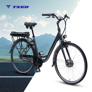 Nouveau vélo électrique urbain TXED avec cadre PE 28 pouces 7 vitesses, moteur de moyeu avant 36V 250W, frein V, batterie lithium, 25 km/h - Product Image 1