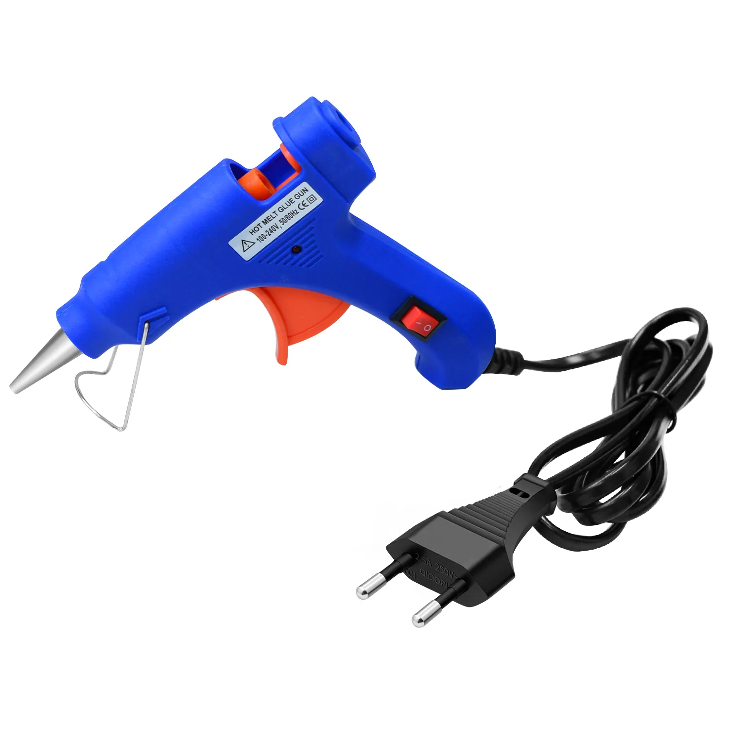 20W power heat capacity aluminum barrel+aluminum alloy nozzle hot melt glue gun featured with premium thermal heating system