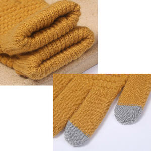 Guantes de punto de Jacquard acrílico con moda difusa estilo liso deportes al aire libre esquí ciclismo pesca uso diario de fiesta invierno - Product Image 4