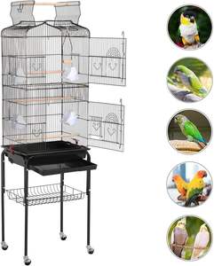 Papağan Lovebirds Finches kanaryalar <span class=keywords><strong>Parakeets</strong></span> için ayrılabilir haddeleme standı ile 64 inç oyun açık üst orta küçük kuş kafesi - Product Image 2
