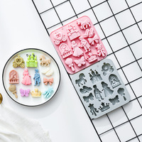 Moule à gâteau en silicone antiadhésif Candyer, motif Princesse, qualité alimentaire, réutilisable, mignon, magnétique, pour chocolat et glace DIY